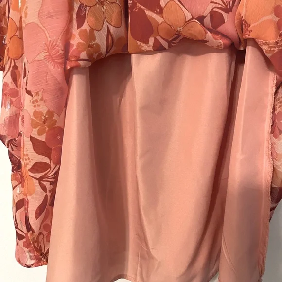 NWT Lauren Conrad Floral Print Ruffle Mini Dress. - Picture 7 of 16